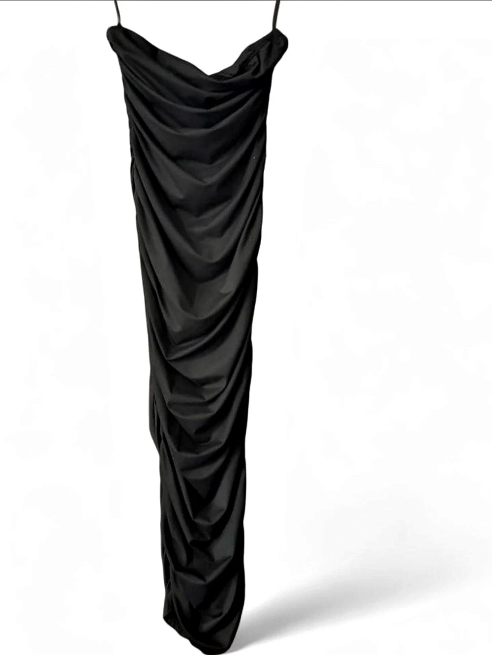 SHEIN Black Strapless Ruched Bodycon Maxi Dress Size Large